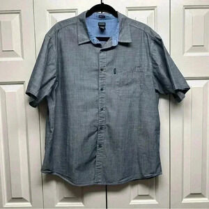 Dickies Modern Fit Short Sleeve Chambray Button-down Mens Shirt. Size XL
